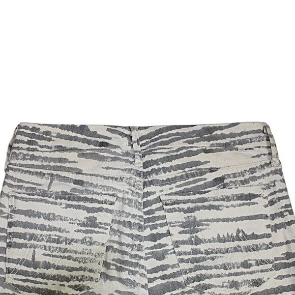 Mother Looker Girl With Cat Tattoo Ankle Fray Gray Cream Jeans, Size 26 - Picture 6 of 7